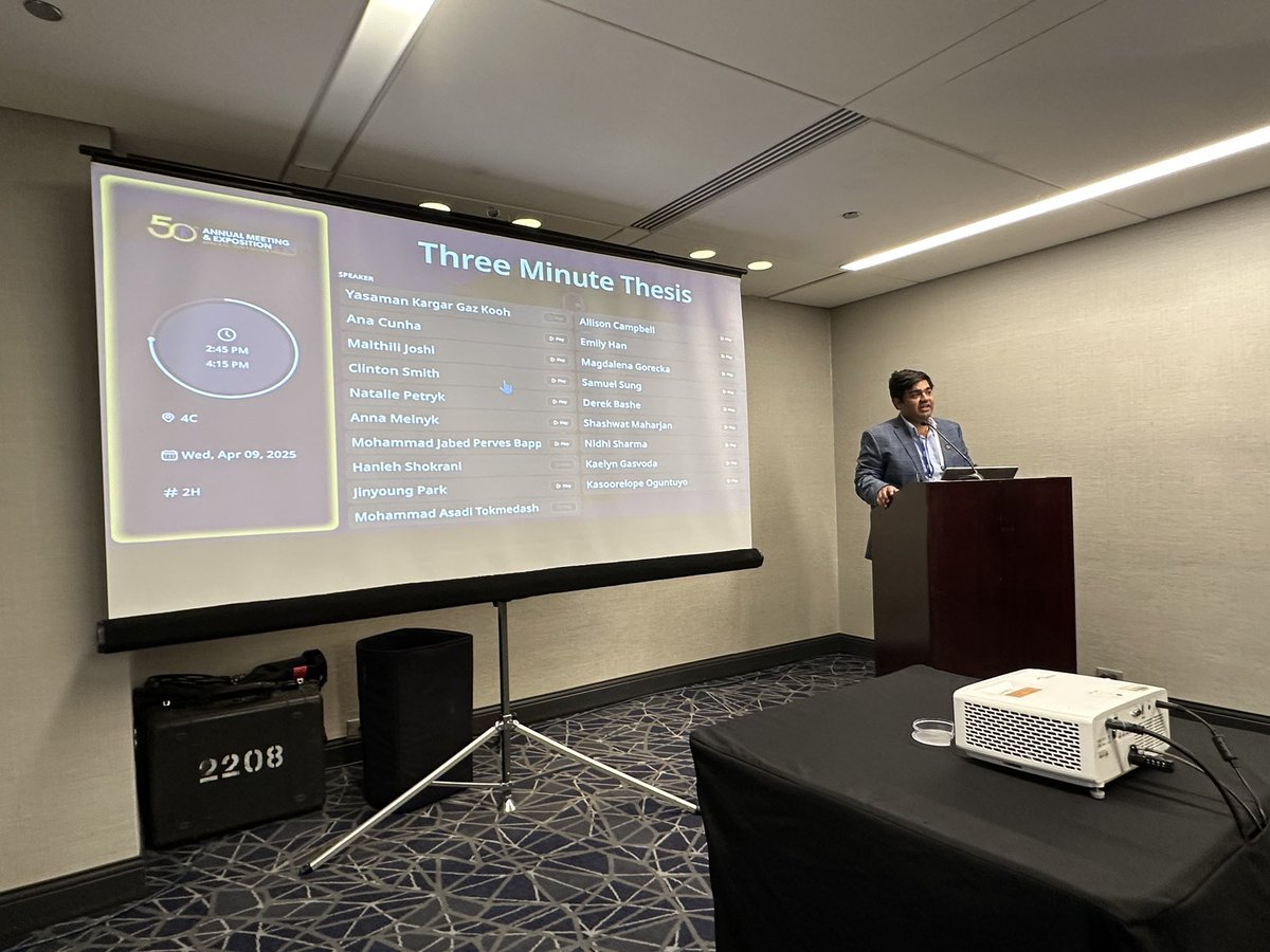 gopal0610's tweet photo. It was a thrilling experience to organize and judge 3 minute thesis presentation at #SFB2025. Congrats to all the winners. Special congratulations to Clinton Smith @UFBME who secured second prize in the competition. @SFBiomaterials https://t.co/A7lYMAMWvk
