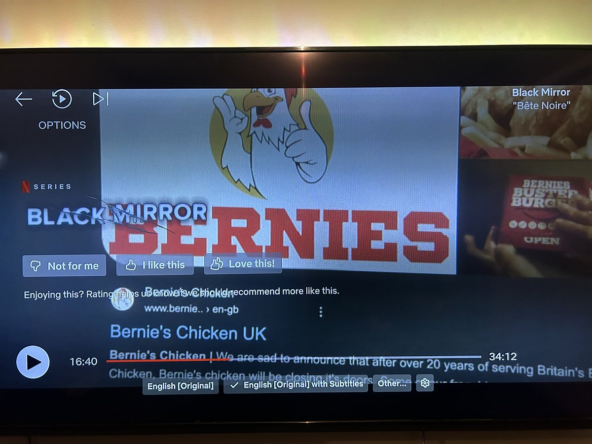 actualakio's tweet photo. So my friend and I were watching the new Black Mirror episode “Bête Noire” and we noticed that there was a stark difference between our episodes… even the viewers are getting gaslit at 16:40! #BlackMirrorS7 https://t.co/G2Ne1SuvJV