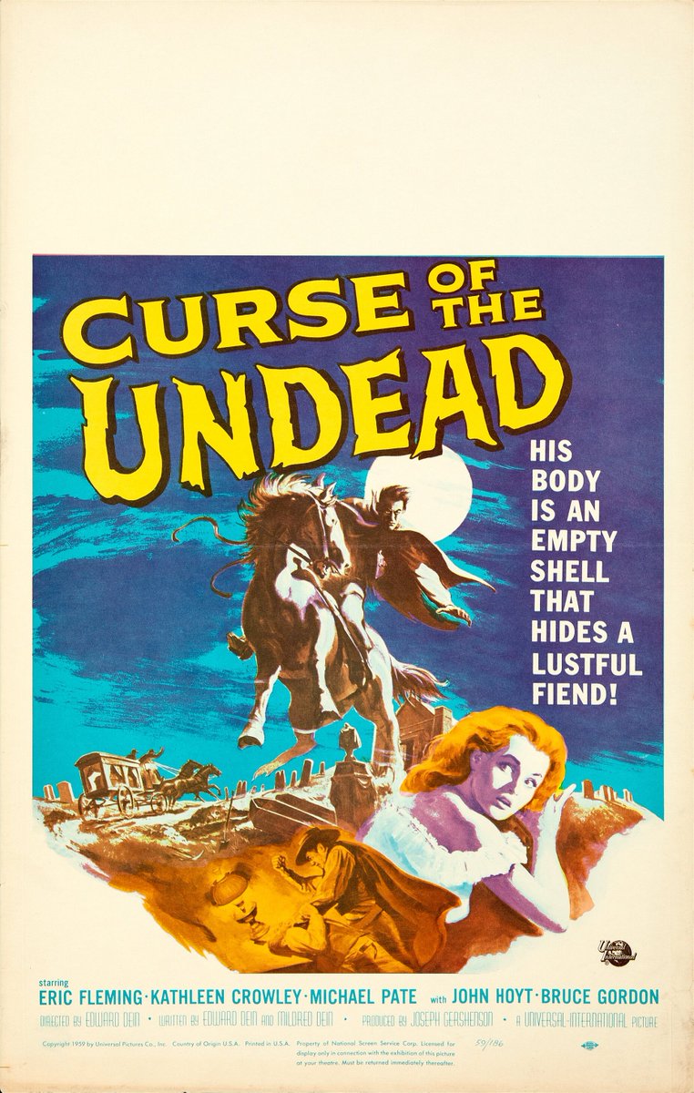 Terror_By_Night's tweet image. Curse of the Undead (Universal International, 1959)
Window Card (14" X 22")
Reynold Brown Artwork
.
#TerrorByNight #CurseOfTheUndead #ClassicHorror #VintageHorror #MonsterKid
.