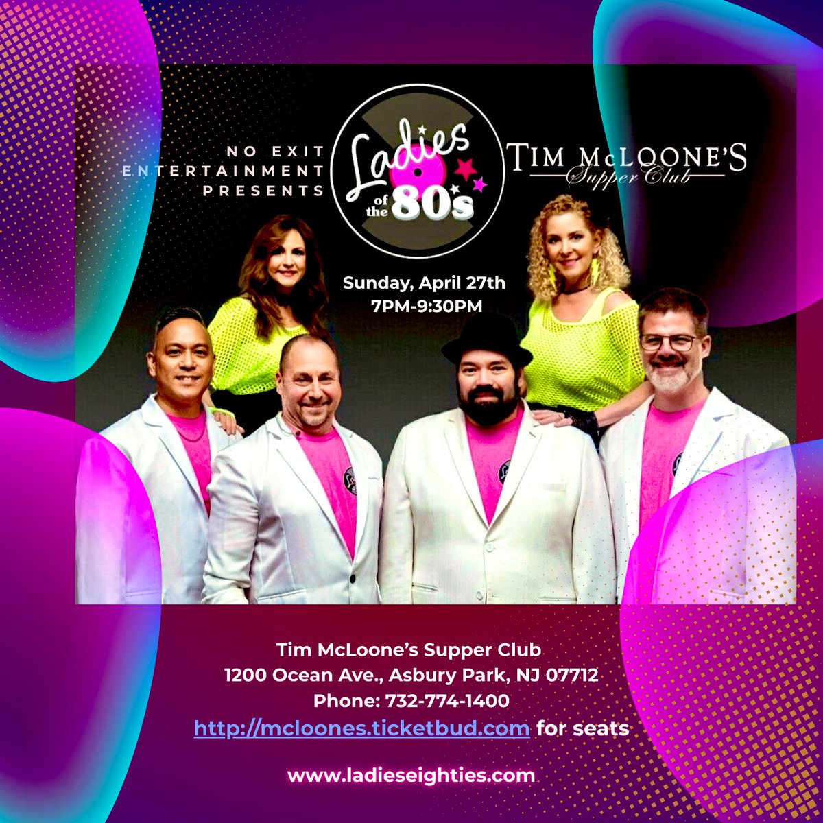 LisaCoppola's tweet photo. Ladies of the 80s at McLoone’s Supper Club 4/27 7pm link in comments https://t.co/jWFojXgof1