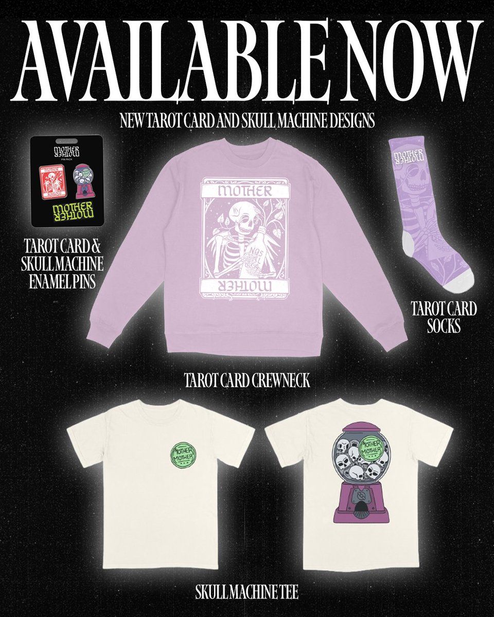 mothermother's tweet photo. Hey Punicorns! We’ve got some new merch in our online store today, make sure to check it out 💀💜🔮⁣ https://t.co/i6ZBDDtgm3