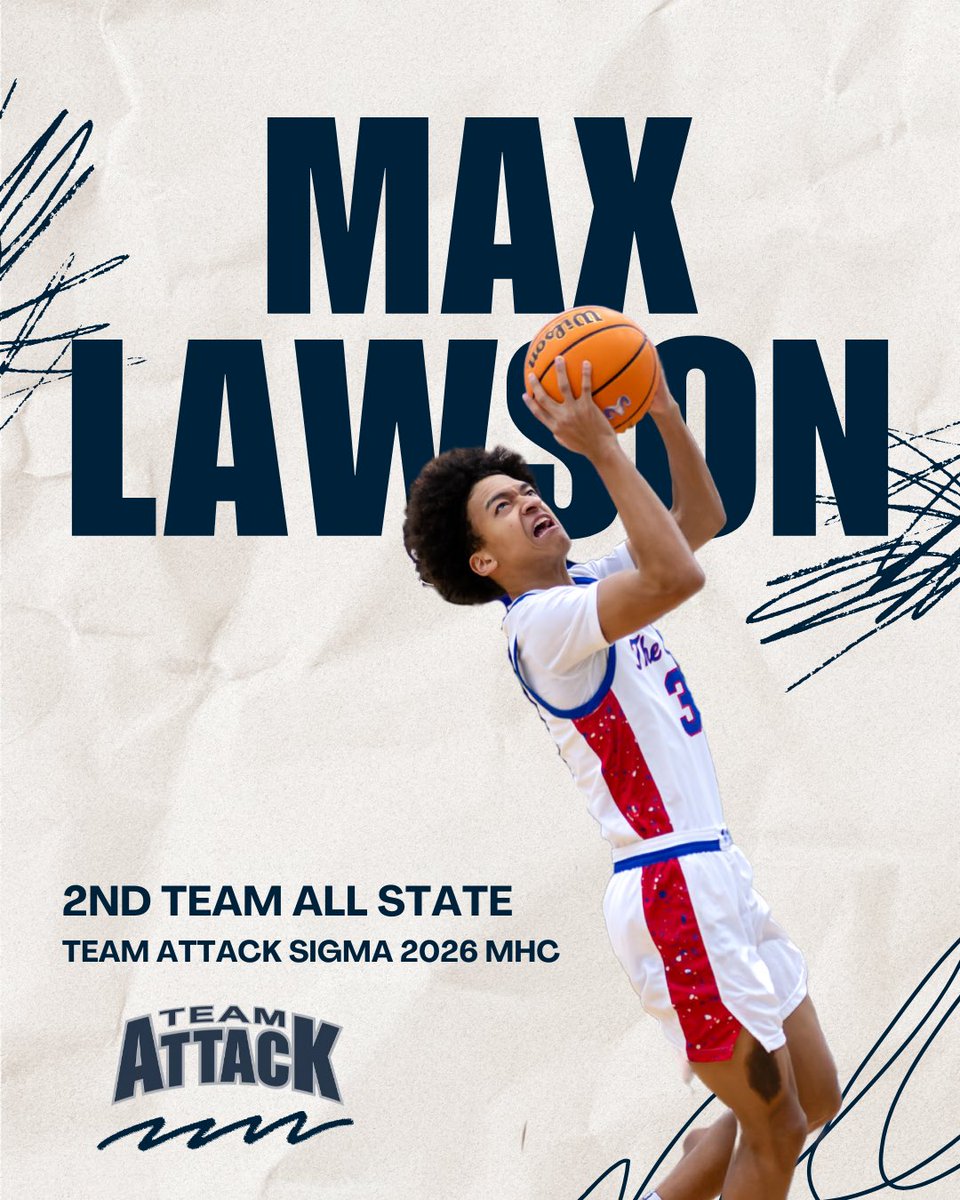 Congratulations @maxlawson_3 Team Attack Sigma 2026 - Second Team All-State!