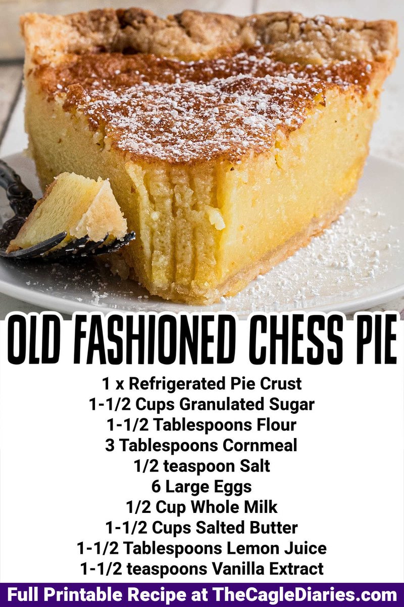 CagleDiaries's tweet image. Old Fashioned Chess Pie Recipe: thecaglediaries.com/old-fashioned-…
.
#chesspie #vintagedesserts #southernpie