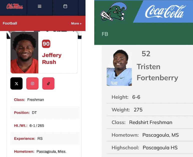 PascagoulaFootball (@pascagoulafb) on Twitter photo Panther nation, represent! We wish our former Friday night standouts the best as they wrap up Spring Training this month at the next level. #WeGoula
- <a href="/houstonjohnson8/">Houston Johnson</a> (WR): <a href="/uwa_football/">West Alabama FB</a>
- <a href="/JefferyRushJr1/">Jeffery (ⱤɄ₴ⱧⱧØɄⱤ) Rush Jr .</a> (DT): <a href="/OleMissFB/">Ole Miss Football</a>
- <a href="/Nylanharper_6/">Ny Harper ⛓️</a> (DB): <a href="/UCA_Football/">𝗨𝗖𝗔 𝗕𝗘𝗔𝗥𝗦 𝗙𝗢𝗢𝗧𝗕𝗔𝗟𝗟</a>
- <a href="/SilasCorder/">Silas Corder</a> Panther nation, represent! We wish our former Friday night standouts the best as they wrap up Spring Training this month at the next level. #WeGoula
- <a href="/houstonjohnson8/">Houston Johnson</a> (WR): <a href="/uwa_football/">West Alabama FB</a>
- <a href="/JefferyRushJr1/">Jeffery (ⱤɄ₴ⱧⱧØɄⱤ) Rush Jr .</a> (DT): <a href="/OleMissFB/">Ole Miss Football</a>
- <a href="/Nylanharper_6/">Ny Harper ⛓️</a> (DB): <a href="/UCA_Football/">𝗨𝗖𝗔 𝗕𝗘𝗔𝗥𝗦 𝗙𝗢𝗢𝗧𝗕𝗔𝗟𝗟</a>
- <a href="/SilasCorder/">Silas Corder</a>