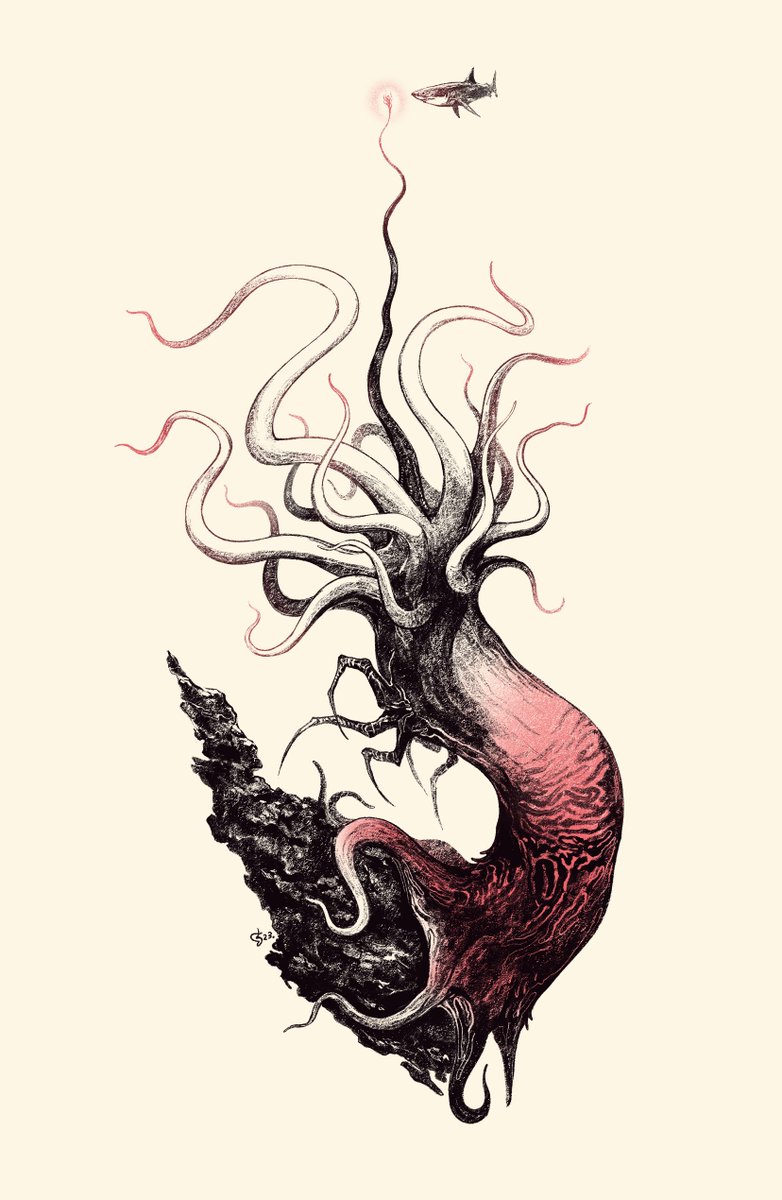 Kaijune 2023 Illustrations 
Anemone creature that I really liked. Could use a fun name like Reef Hunter or something

#creaturedesign