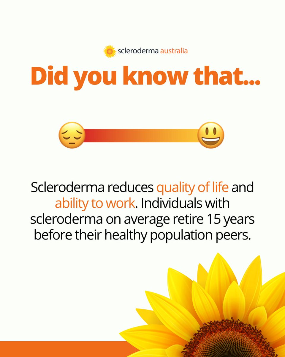 DID YOU KNOW that scleroderma can deeply impact daily life, making it harder to work and enjoy the things you love? On average, individuals with scleroderma retire 15 years earlier than those without the condition!

sclerodermaaustralia.com.au
.
.
#Scleroderma #SclerodermaAwareness
