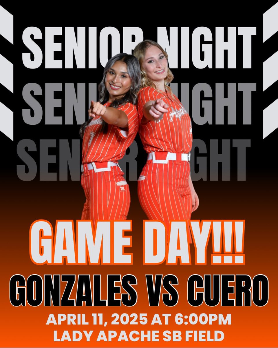 Come out and support our Gonzales Lady Apaches tomorrow evening as we celebrate our two seniors! Peyton Springfield and Sarah Padilla!
