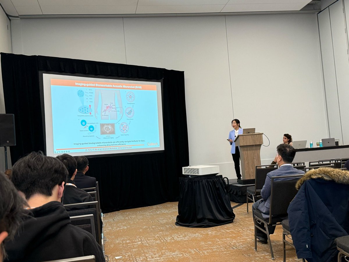 Honghan_Caltech's tweet photo. Had an amazing time at #MRS25 in Seattle! Grateful for the chance to present my work ‘Imaging-Guided Bioresorbable Acoustic Microrobot’and to hear so many brilliant ideas from leading experts in the field. Huge thanks to my advisor @WeiGaoLab for the and continuous support! https://t.co/f3WEJltM4T