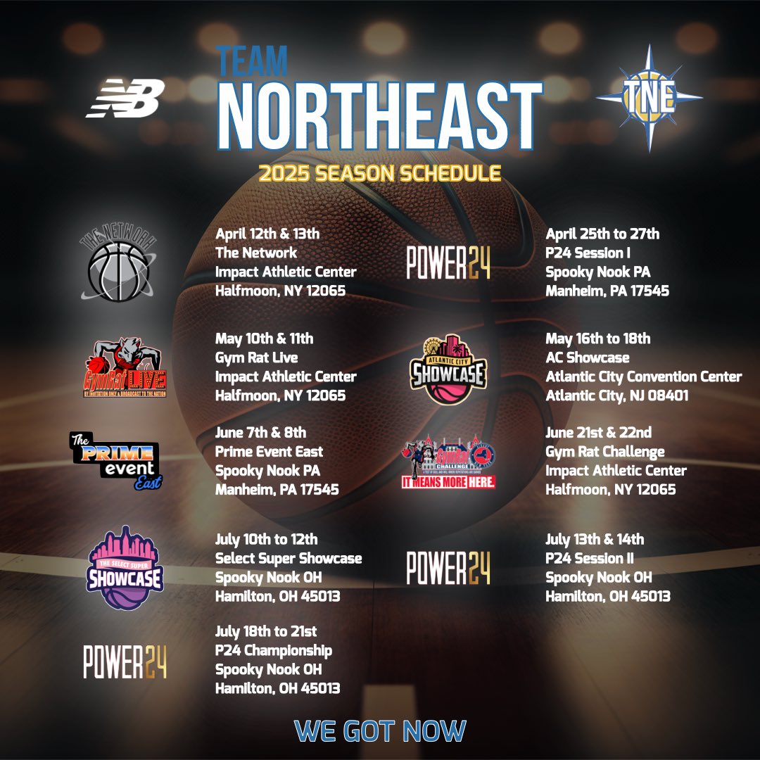 Here’s my 2025 AAU schedule!!
