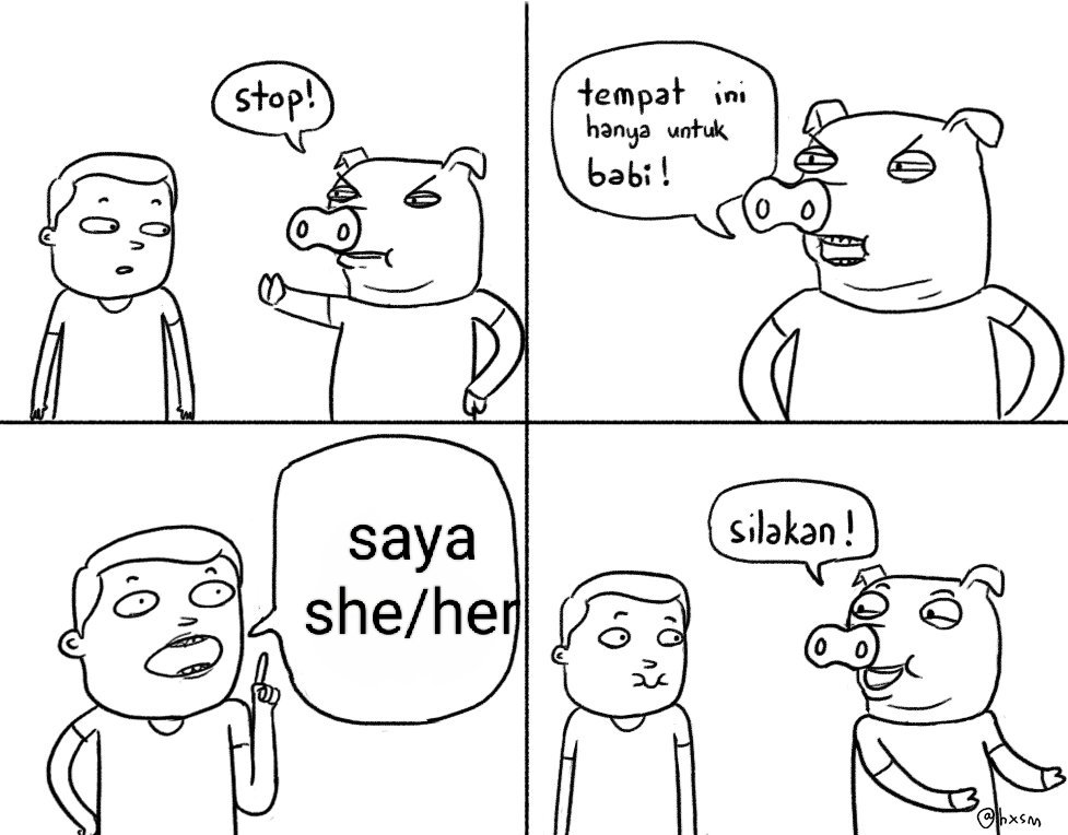 Nampak she/her dekat profile.