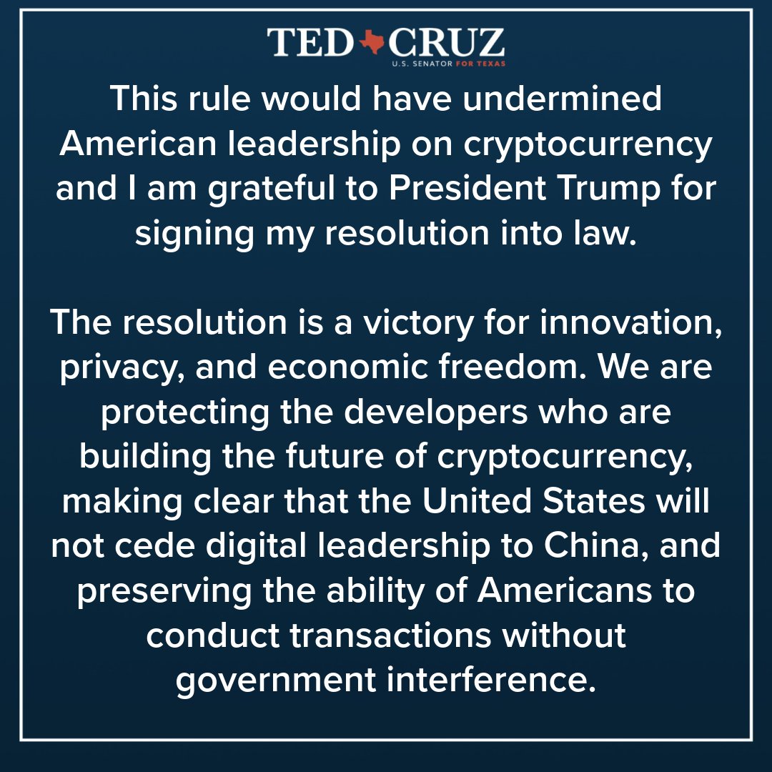 RELEASE: I applaud President Trump signing my cryptocurrency resolution  into law. READ THE FULL RELEASE BELOW ⬇️ https://t.co/NA1ZJlTOkU