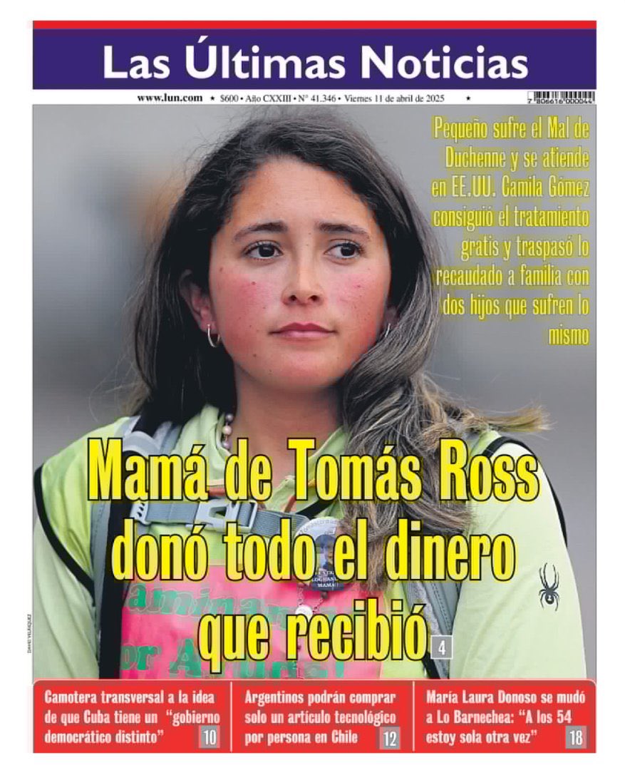 camilaemiliasv's tweet photo. Tomas Ross calificó para ensayo clínico y el medicamento ya fue aplicado de manera gratuita, su madre, Camila Gómez, donó todo el dinero recaudado a otra familia para que pueda acceder al tratamiento contra el Duchenne es Estados Unidos. Así se tapan bocas ¡Grande Camila! https://t.co/fHw7gSAdpQ