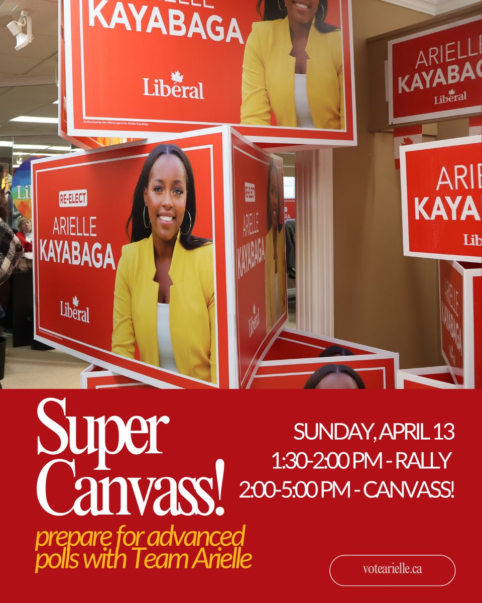 Its the final stretch, and we need all hands on deck more than ever🔔 Join #TeamArielle for a Super Canvass this Sunday as we hit the doors together and connect with our London West neighbours 🎈

RSVP with the link in my bio now! 🔗