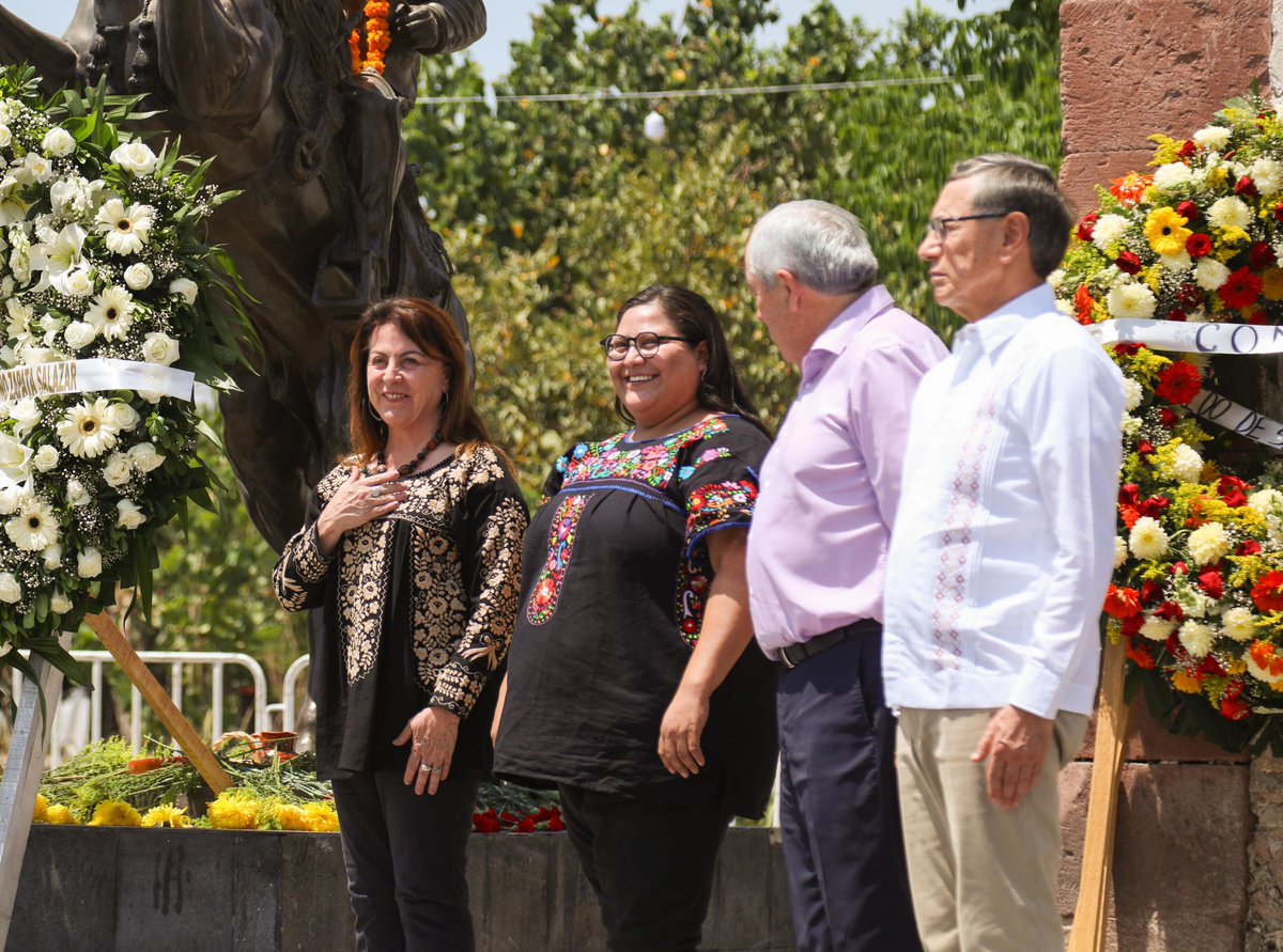 GobiernoMorelos's tweet image. Esta tarde en la histórica Ex Hacienda de Chinameca, en #Ayala, acompañamos a la Presidenta @Claudiashein en la conmemoración del 106º Aniversario Luctuoso del General Emiliano Zapata.

➡️facebook.com/share/p/1HExrt…

#LaTierraQueNosUne