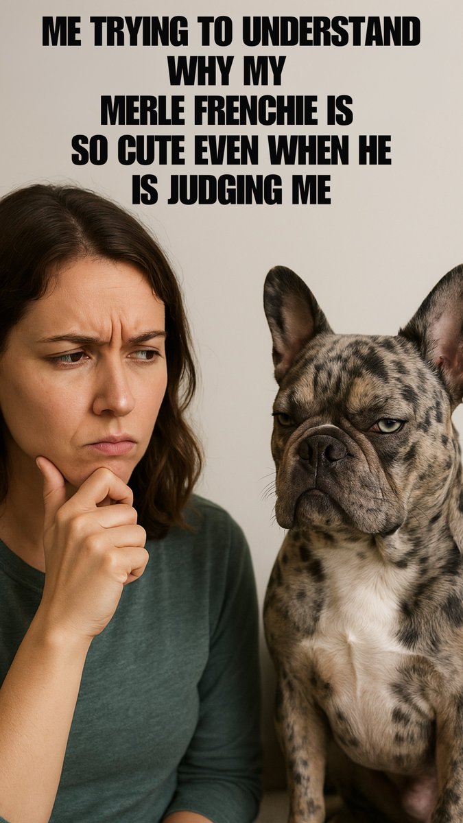 RobynDaily16's tweet photo. Me trying to understand why Merle Frenchie is so cute even when he's judging me. 🤔 #MerleFrenchieReactions #DogThoughts #CuteButJudgy #FrenchieLife https://t.co/1aJ00OztSQ
