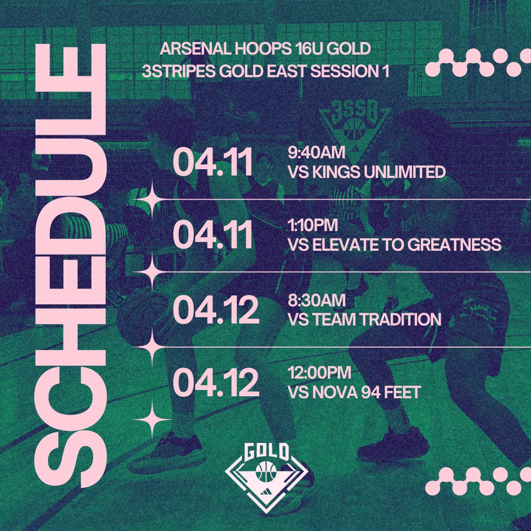 ArsenalHoops's tweet photo. Adidas 3Stripes Gold /// Session 1 

📍 17s &amp; 16s games at BlueHawk 
📍 15s games at Lawrence Sports Pavillion 

#Production #TrustTheWork https://t.co/UG6t1O62Ss