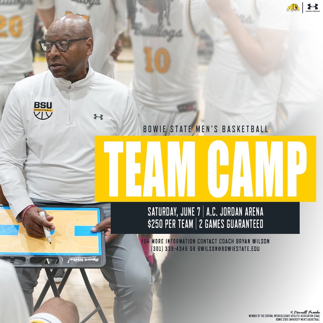 Any teams interested please feel free to reach out! 

For more information contact Coach Bryan Wilson at (301) 339-4345 or bwilson@bowiestate.edu