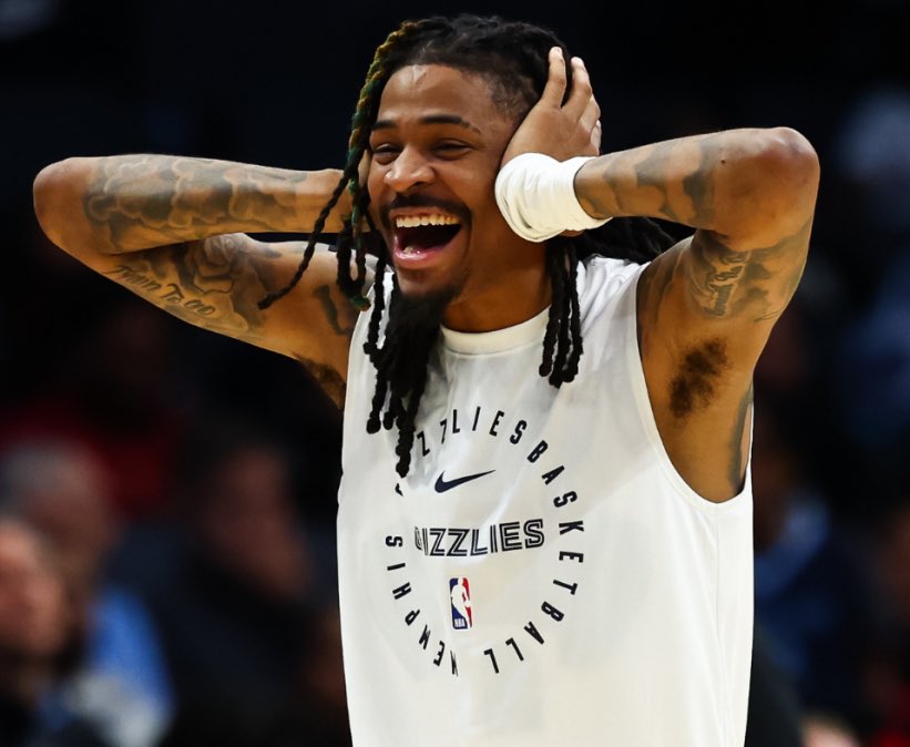 ClutchPoints's tweet photo. Ja Morant on his new celebration:

“Listen, it's not what you think it is. I'm taking my words, and I'm throwing them out there. I'm speaking Ja. I'm being Ja. I'm going to take my words, I'm going to throw them out there, and then I'm going to block out the noise. And that's what I'm doing. So when you see me do that, that's what I'm doing. I'm saying what I got to say to the world, and I'm blocking out the noise in the midst of what's coming back my way. And that's how it's going to be.”

(via @MyMikeCheck, @grindcitymedia, @GaryParrishCBS)