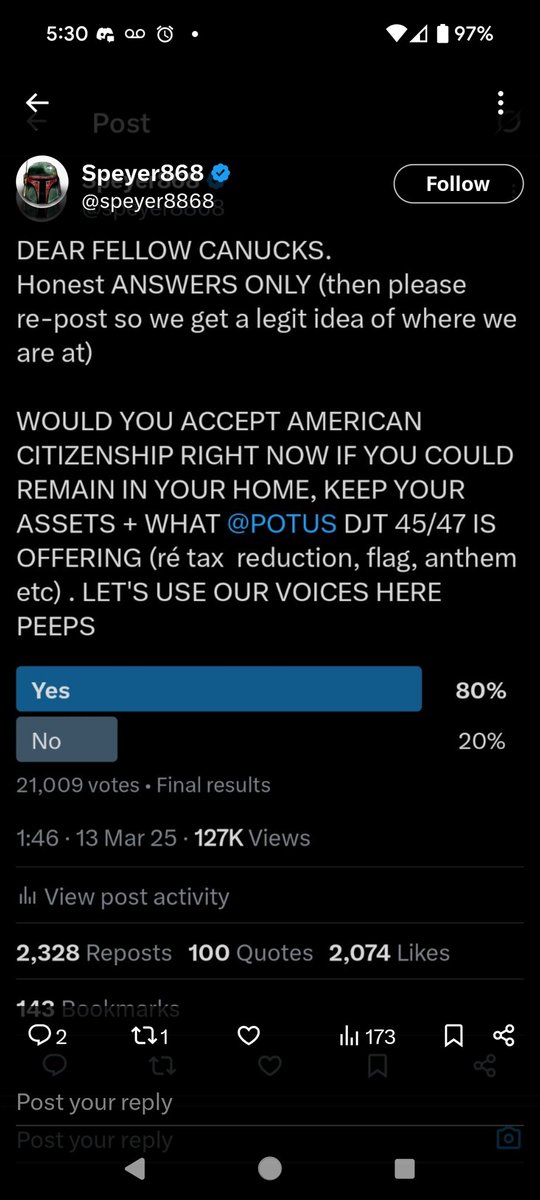 chris_sandor's tweet photo. @Bratt_world @TuckerCNews Use a real poll https://t.co/EN8HHPRexo