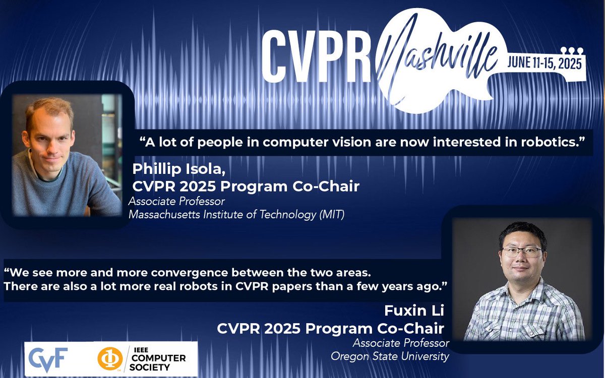 #AI-enhanced #robotics has become a growth area in #computervision, and the #CVPR2025 program reflects it. According to the technical program chairs, it’s an emerging trend for the conference.

Article: cvpr.thecvf.com/Conferences/20…