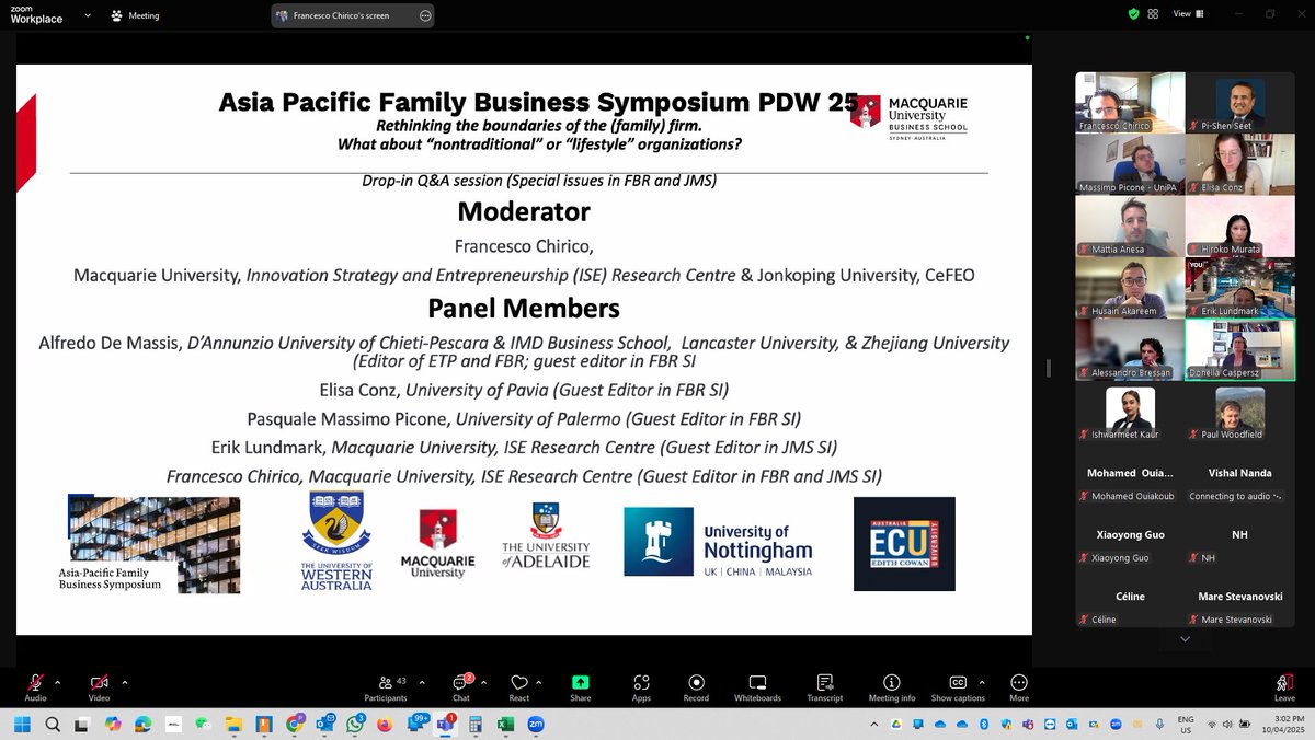 pishenseet's tweet photo. 🌏 A truly global audience joined us at the Asia-Pacific Family Business Symposium #APFBS PDW yesterday, diving into “nontraditional” & “lifestyle” #familyfirms. Details for the Sept 2025 symposium drop soon! 👀 #FamilyBusiness #AFERN #ECUMISE #ECUSBL #ECUbusinessandlaw #IFERA https://t.co/zN2930i6PC