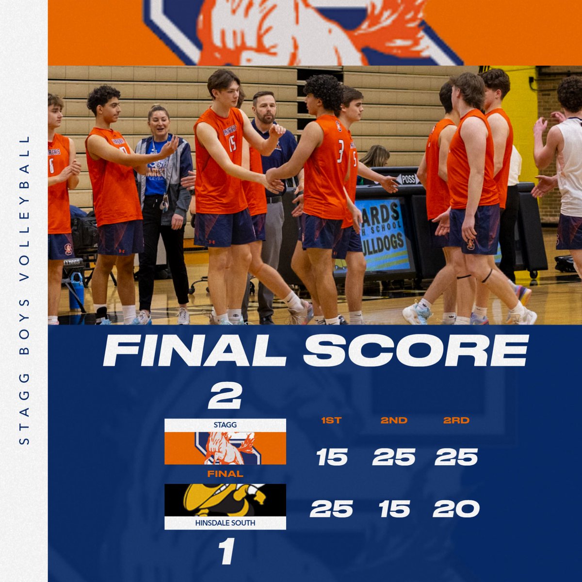 A nice comeback win for the Chargers (9-3) tonight at home against Hinsdale South!   A full team effort. Congrats to JV on their win also. <a href="/StaggAthletics/">StaggAthletics</a>