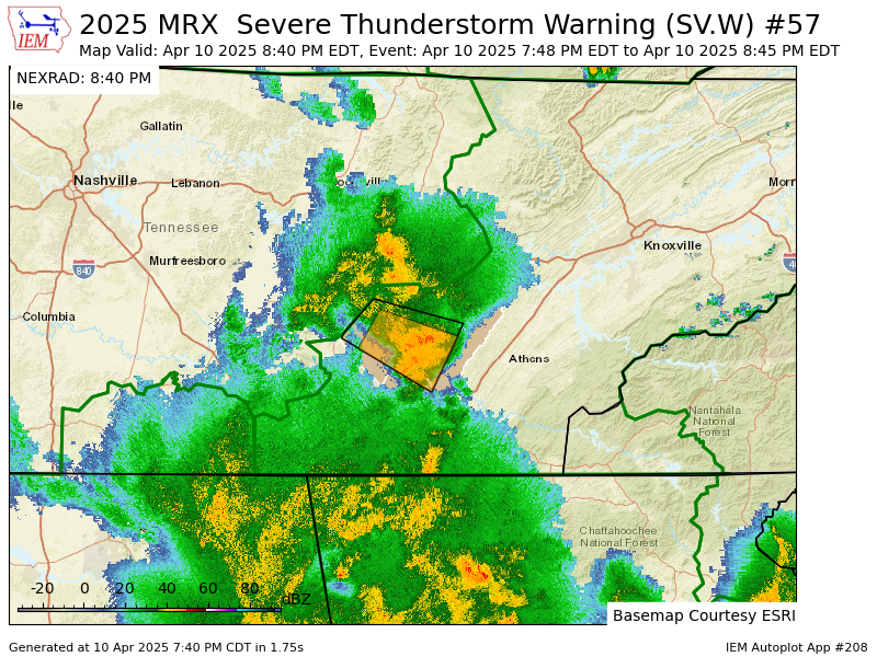 VictoriaCavWx's tweet photo. MRX expires Severe Thunderstorm Warning for Bledsoe, Hamilton, Meigs, Rhea [TN] https://t.co/o3YJhIvTNq https://t.co/zqcs5g4GLN