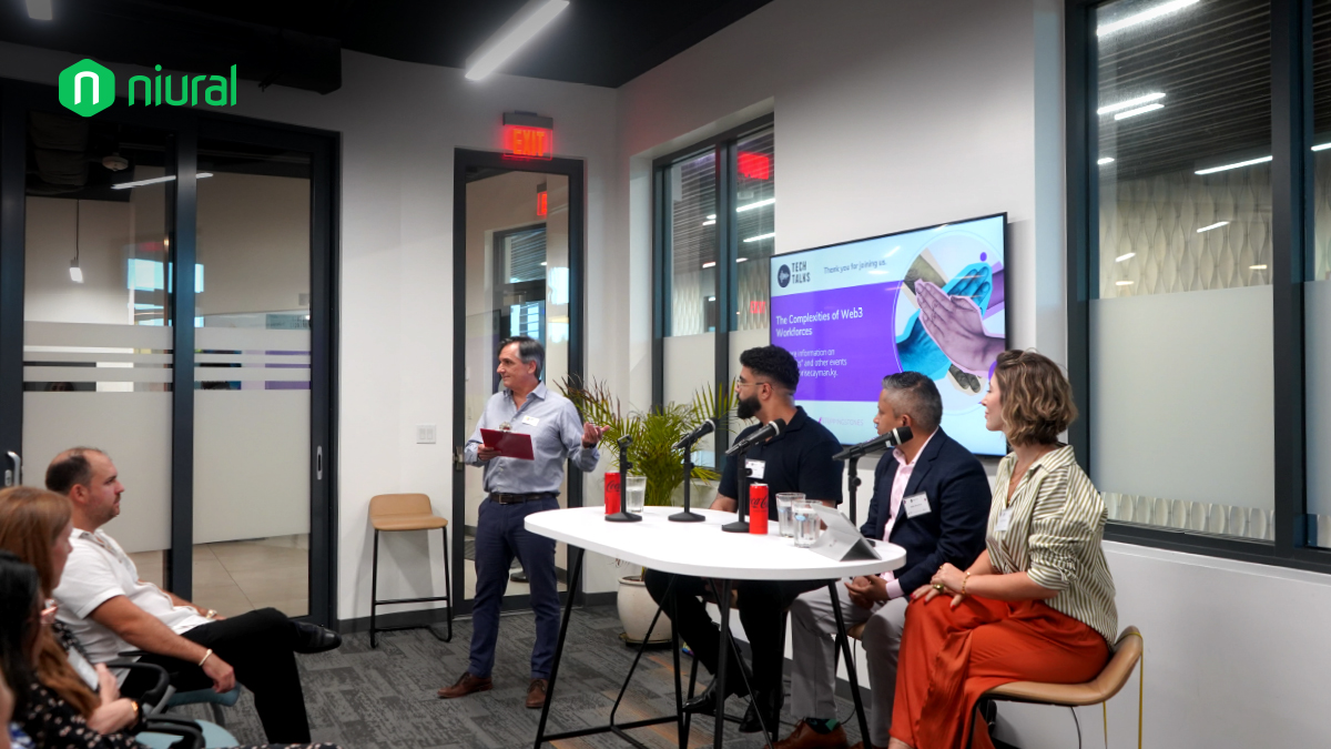 niuralHQ's tweet photo. Throwback Thursday to when we took the stage in the Caymans
At Enterprise City Tech Talks in the Caymans, Niural shared what web3 founders need most: trust, speed, and blockchain-native ops.

#web3 #DAO #blockchainOps #globalteams https://t.co/e1AhGsWsBg