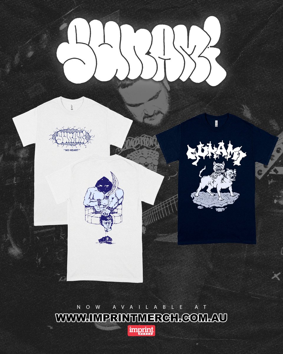 imprintmerch's tweet image. Two new designs online in the @SUNAMI408 Australia store if you missed them at @KnotfestAu last month. Shipping worldwide.
imprintmerch.com.au/collections/su…