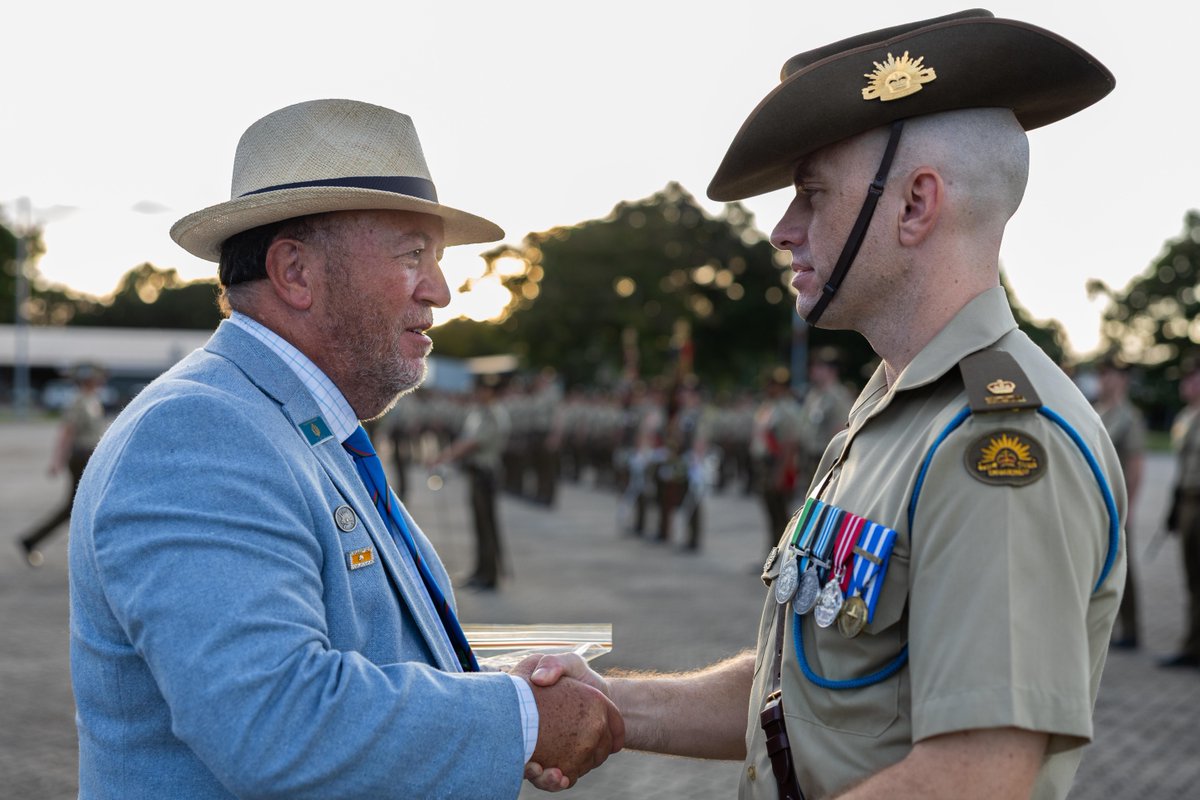 ChiefAusArmy's tweet photo. A well-deserved honour.

It’s a privilege to recognise the service of the 1RAR Battalion Group as they received a Meritorious Unit Citation for the units’ outstanding professionalism and exemplary conduct in Somalia in 1992-1993.

Good Soldiering. https://t.co/L6IRkjU2dM