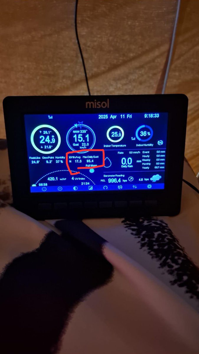 صباح الخير 

اقوي هواء من سنوات خاصه فترة الليل ( امس )

سجل المحطة الخاصه في مدينة المطلاع هبات رياح تجاوزت 95 كم بالساعه