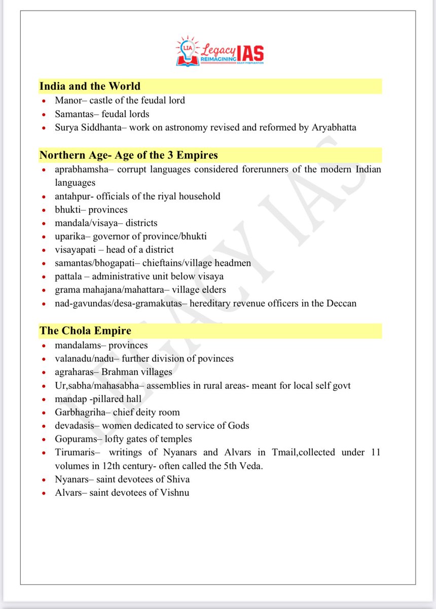 Legacy_ias's tweet image. Our team has prepared a very comprehensive document covering important Medieval history terms .
How to get this Document?
- like and retweet this tweet
- comment Medieval
- follow us so that we can share link in DM