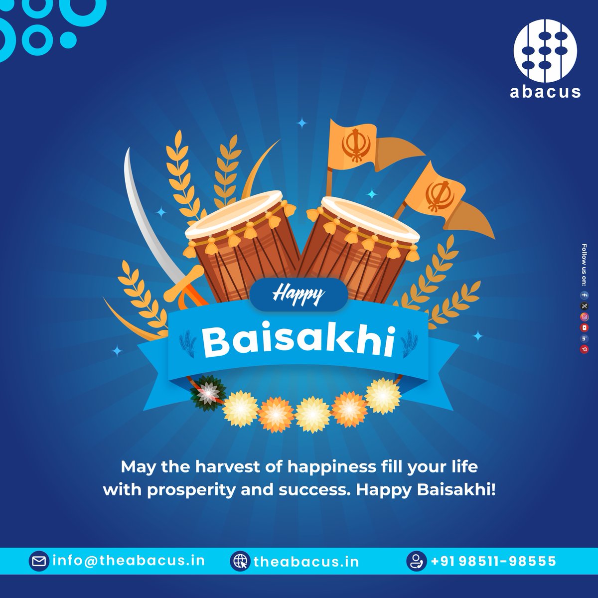 Abacus_cloud's tweet photo. 🎉 Happy Baisakhi from The Abacus! 🌾
May the harvest of joy, prosperity, and new beginnings fill your life with success and positivity. Just like this vibrant festival, let your digital presence and web hosting grow stronger with us.

🌐 https://t.co/B8A7MoJmZo

#HappyBaisakhi https://t.co/WMIzKCfFM0