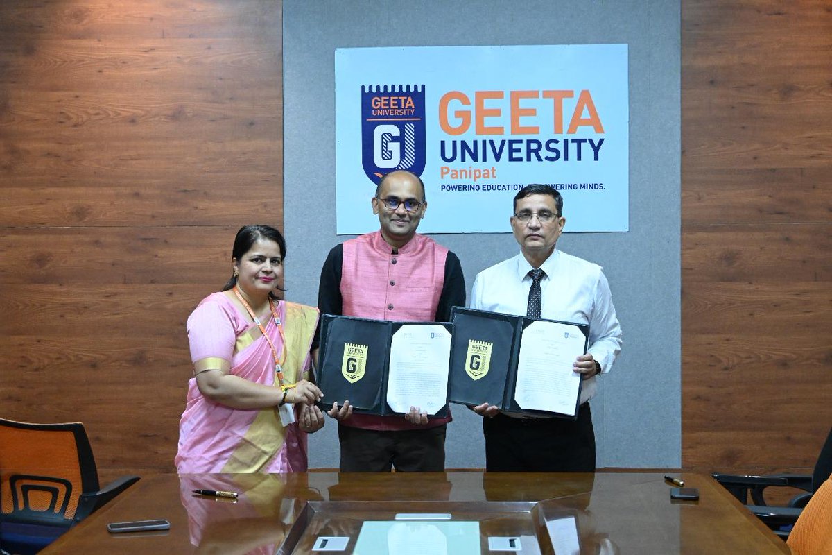 studies_forum's tweet photo. Big things happen when vision meets action!

FGS x Geeta University

Signed an MoU to foster:
→ Research
→ Knowledge Exchange
→ Global Learning

Because global thinking begins with local action.

More conversations. More change.

#FGS #GeetaUniversity #MoU #Collaboration https://t.co/zowk5yUITK
