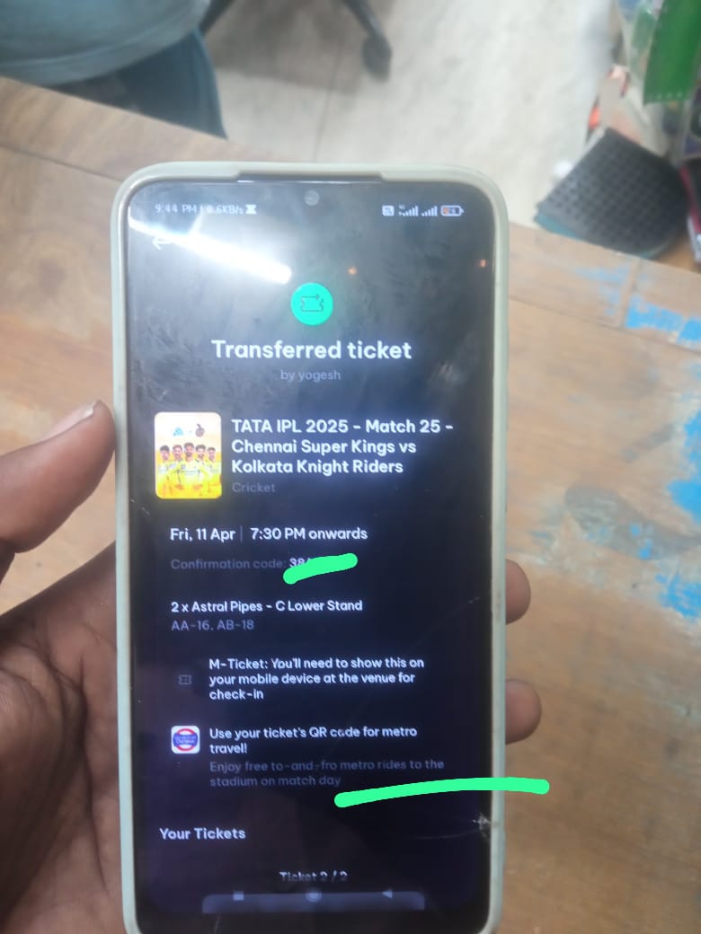 naveenkumar_008's tweet photo. C lower mrp rate saling 
Contact: 6380152838
Trustable 
#cskvskkr #ipltickets2025 #IPLonJioHotstar #IPLSeason18 #IPL18 #ipl2025openingceremony https://t.co/NDRumODHhn
