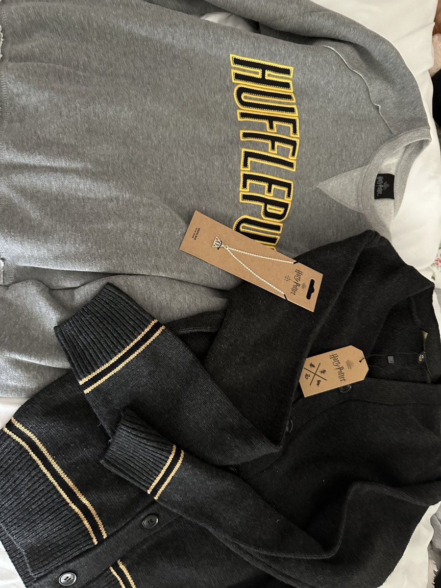 haul from harry potter chicago!! finally have hufflepuff gear 💛🖤