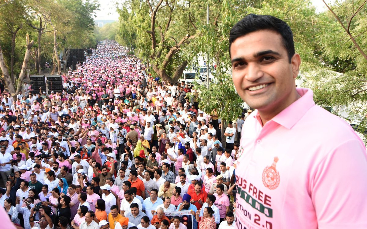 Vikram Yadav IAS (@vikramyadav) on Twitter photo Pink Cyclothon 2.0 flagged off by Hon’ble CM <a href="/NayabSainiBJP/">Nayab Saini</a> from Faridabad.
It saw massive participation of females.
Say no to drugs. Choose health, hope, and a strong future.
Together, for a Drugs-Free Haryana.
#HaryanaUday
<a href="/cmohry/">CMO Haryana</a> <a href="/ipspankajnain/">Pankaj Nain IPS</a>
<a href="/DC_Faridabad/">DC Faridabad</a> <a href="/DiprHaryana/">DPR Haryana</a> Pink Cyclothon 2.0 flagged off by Hon’ble CM <a href="/NayabSainiBJP/">Nayab Saini</a> from Faridabad.
It saw massive participation of females.
Say no to drugs. Choose health, hope, and a strong future.
Together, for a Drugs-Free Haryana.
#HaryanaUday
<a href="/cmohry/">CMO Haryana</a> <a href="/ipspankajnain/">Pankaj Nain IPS</a>
<a href="/DC_Faridabad/">DC Faridabad</a> <a href="/DiprHaryana/">DPR Haryana</a>