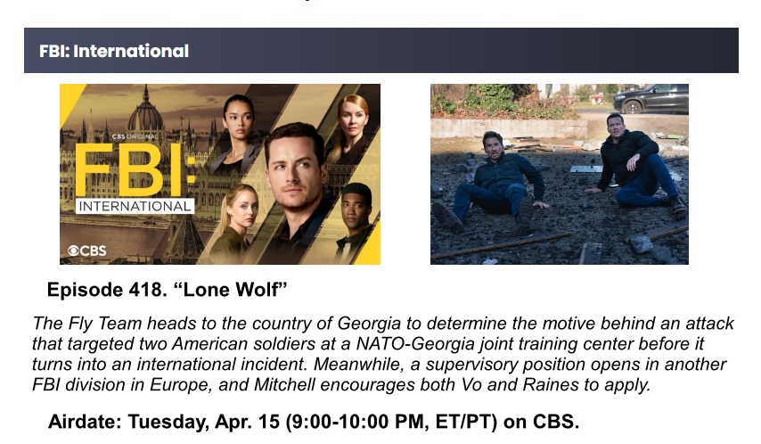 Ocelotl_Mx's tweet photo. FBI: INTERNATIONAL
418. “Lone Wolf”
Storyline 

#FBIInternational #Storyline418 
#INT418 #LoneWolf #IntStoryline 
#JesseLeeSoffer #JesseFBIEra
#WesleyMitchell #WesMitchell #FlyTeam✈️
#FBIFam #TheFBIs #FBIIntEpisodes
@jesseleesoffer https://t.co/iCrwJOHYx8