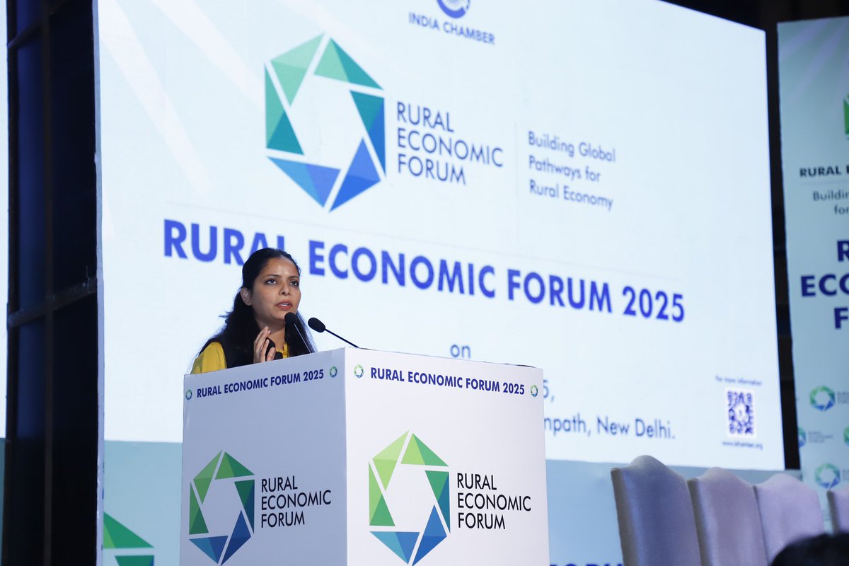 IChamberOrg's tweet photo. REF 2025 Session 6 - From Bharat to the World: Scaling Rural Enterprises for Global Impact
This session celebrated the inspiring journey of rural entrepreneurs and startups that are reshaping India's economic landscape from the grassroots. By showcasing real success stories from across Bharat, the discussion highlighted how rural enterprises are not only addressing local challenges but also building scalable, sustainable business models with the potential to compete and thrive globally.
Key themes explored included:
•Transformational journeys of rural startups and entrepreneurs
•Building resilient and inclusive business models rooted in rural contexts
•Leveraging innovation, technology, and partnerships to enable scale
•Creating pathways for global integration through quality, branding, and market access
•The role of ecosystem enablers, government, and investors in accelerating rural enterprise growth
The session emphasized that the future of India's growth story lies in unlocking the potential of its villages—and taking their innovations to the world.
#RuralEconomicForum 
#ProjectONEFUTURE
#SSG