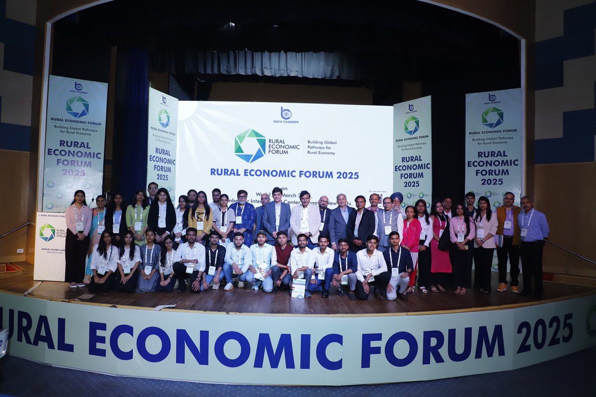 IChamberOrg's tweet photo. REF 2025 Session 6 - From Bharat to the World: Scaling Rural Enterprises for Global Impact
This session celebrated the inspiring journey of rural entrepreneurs and startups that are reshaping India's economic landscape from the grassroots. By showcasing real success stories from across Bharat, the discussion highlighted how rural enterprises are not only addressing local challenges but also building scalable, sustainable business models with the potential to compete and thrive globally.
Key themes explored included:
•Transformational journeys of rural startups and entrepreneurs
•Building resilient and inclusive business models rooted in rural contexts
•Leveraging innovation, technology, and partnerships to enable scale
•Creating pathways for global integration through quality, branding, and market access
•The role of ecosystem enablers, government, and investors in accelerating rural enterprise growth
The session emphasized that the future of India's growth story lies in unlocking the potential of its villages—and taking their innovations to the world.
#RuralEconomicForum 
#ProjectONEFUTURE
#SSG