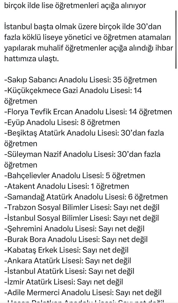 Çok sayıda liseden böyle haberler geliyor. Eğer bu gerçekse son derece vahim bir durum.Eğitim-Sen göreve genel greve.