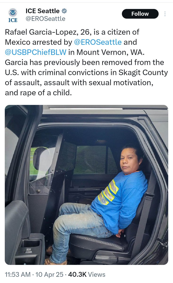 JimWalshLD19's tweet image. "...assault, assault with sexual motivation and rape of a child...."
Ooof. Rough day for your big pro-illegal immigration statement, Mr. Governor.