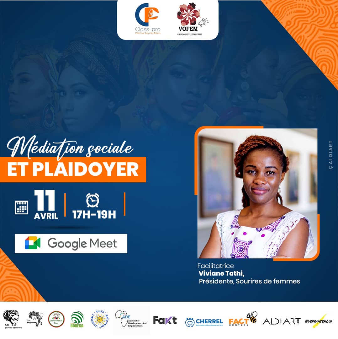 ClassPro_237's tweet photo. Ns aurons l'honneur d'échanger avec @TathiViviane , militante 237 pr les droits humains, particulièrement engagée dans la défense des droits des femmes et des enfants. 

#VOFEM2025 #ClassPro #Mediation #She4Mediation https://t.co/e6yDEij0yr