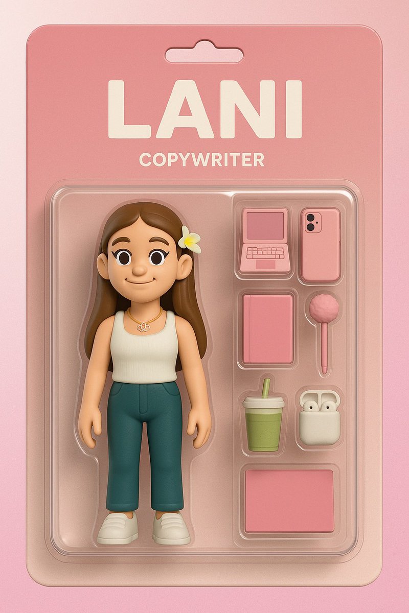 artisque_'s tweet photo. Had to hop on this trend!

Had so much fun creating these action figures of me &amp; my boyfriend on Chat GPT (even if it took way too long) 

I think it’s funny how different ours are, opposites attract right?😂

And of course I couldn’t create mine without a whole lot of pink 😅💖 https://t.co/r2k34DBPK5