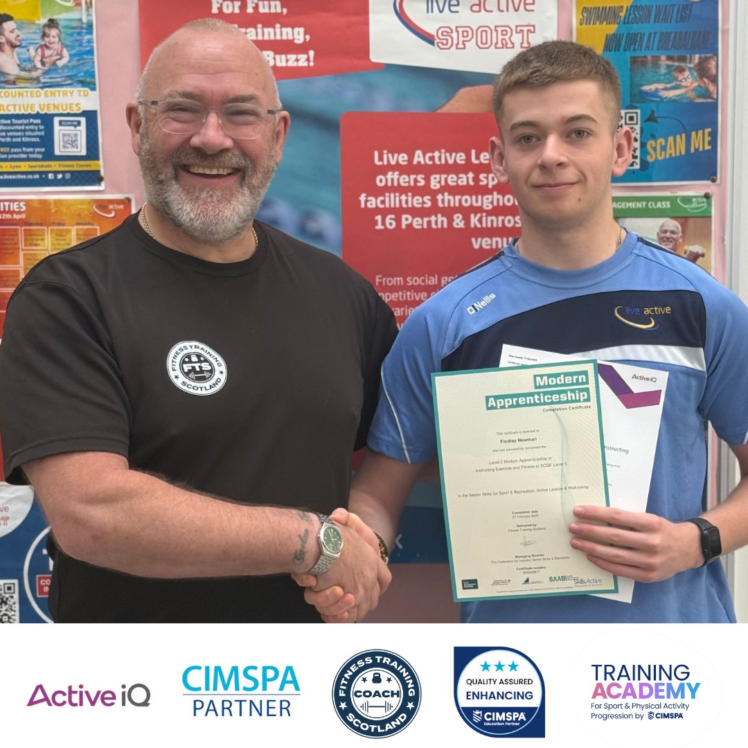 FTScotland's tweet image. More success with our Modern Apprentice Programme of Training…

Ease your training budget!
Email info@ftscotland.org for more information.
@Active__IQ @sqanews @cimspa