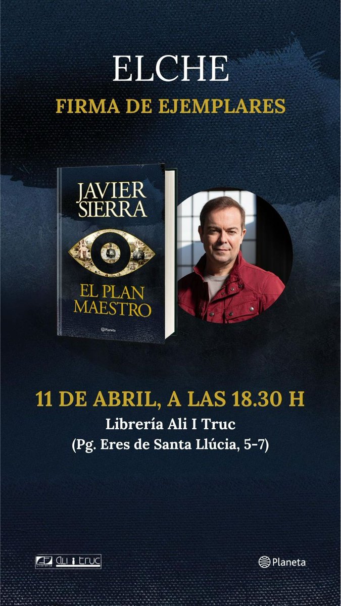 Javier__Sierra's tweet photo. 🔴 ELCHE. Esta tarde estaré en el oasis ilicitano firmando mi nueva novela. Acércate.