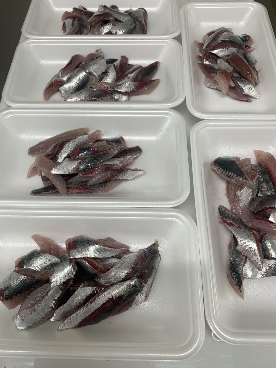 大船渡産、イワシ刺し、わさび、生姜醤油合いますね🤗