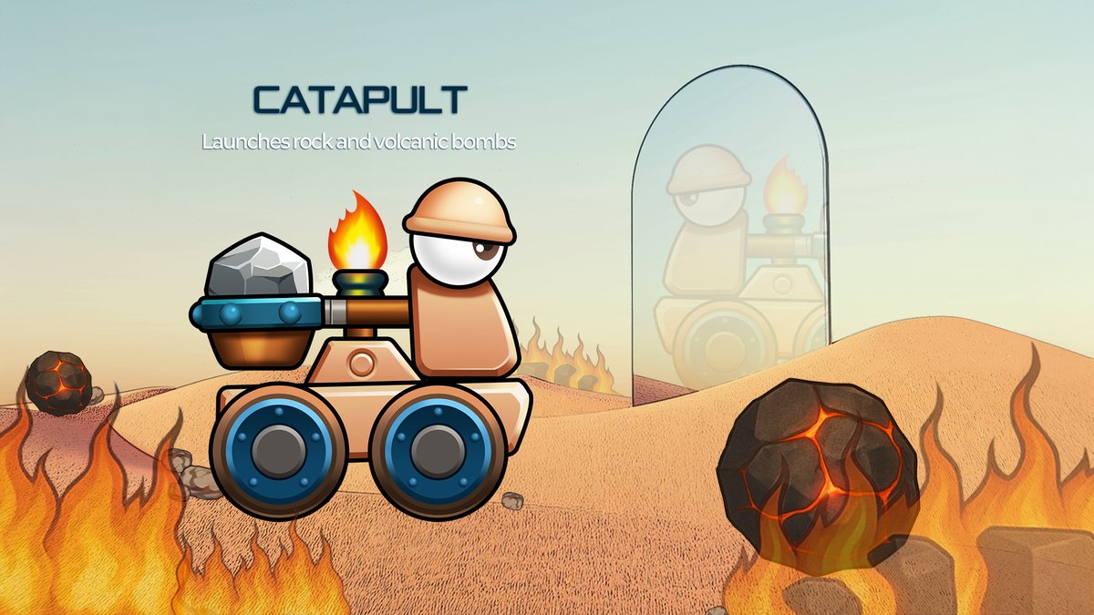 🚀 Time to meet Catapult — or “Rocky,” as the fans lovingly call it! 🪨🔥

This adorable little tank has the widest firing angle in the game (0 to 90°!), meaning it almost always finds a shot — even on tricky terrain.

💥 Fires a giant boulder that splits on impact, stunning