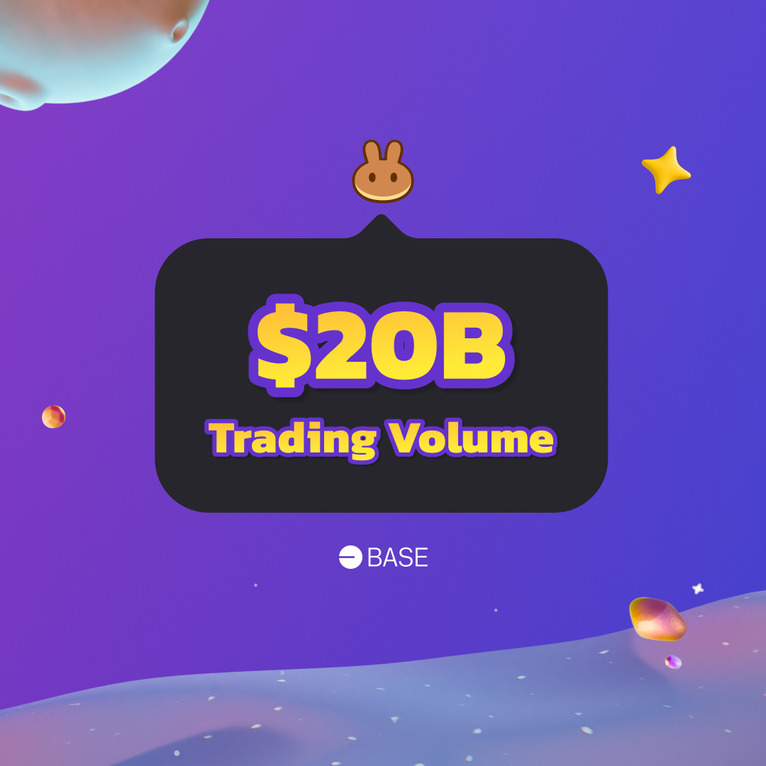 PancakeSwap's tweet photo. 🐰🔵Base PancakeSwap has hit $20B in cumulative trading volume

Source https://t.co/efR0FbSE2x https://t.co/6X4jrRAhMW