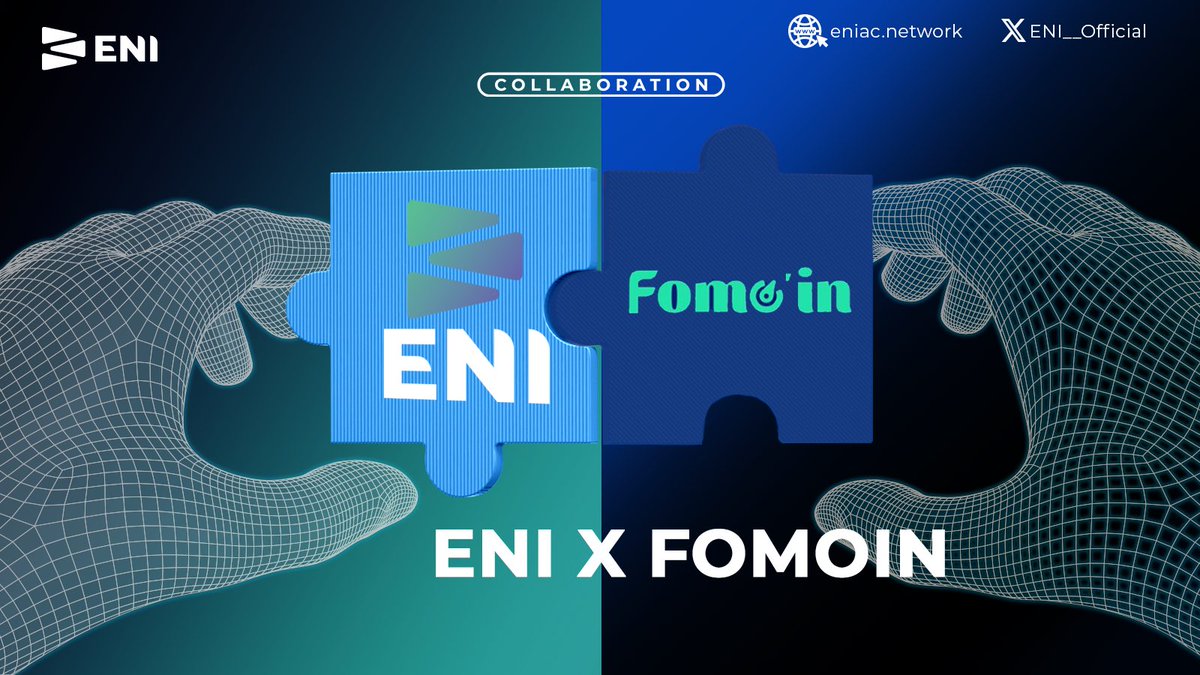 We’re thrilled to kick off an exciting partnership between <a href="/ENI__Official/">ENI</a> and <a href="/Fomo__in/">Fomoin</a>!
Two forces coming together like puzzle pieces — aligned in vision, purpose 🎯, and passion for the Web3 future 🚀!

This collaboration marks the beginning of bigger exposure 🌍, stronger